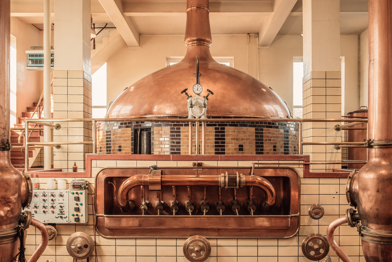 Historische brouwketels bij Brouwerij Roman