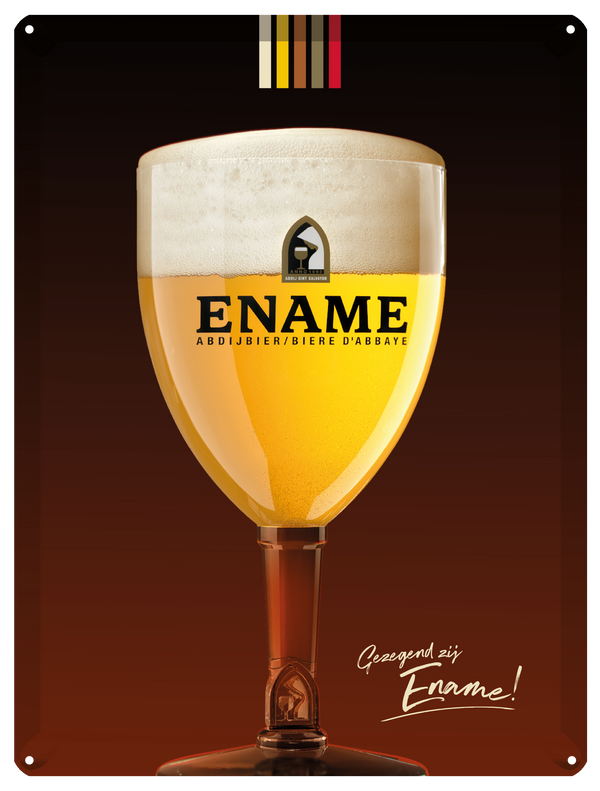 Ename bier metalen reclamebord 40x30 cm voor binnengebruik