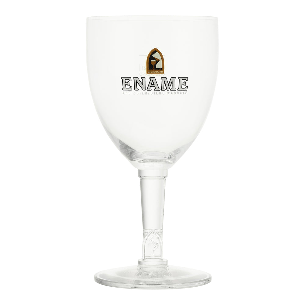 Set van 6 Ename bierglazen van 33cl met gegraveerde nis, ideaal voor het genieten van een frisse Ename.