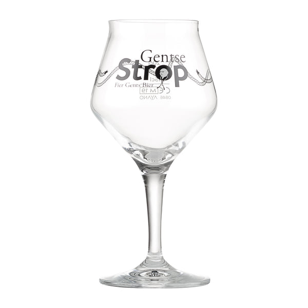 Set van 6 Gentse Strop degustatieglazen (15cl) met touwaccenten, ideaal voor bierproeverijen en als geschenk.
