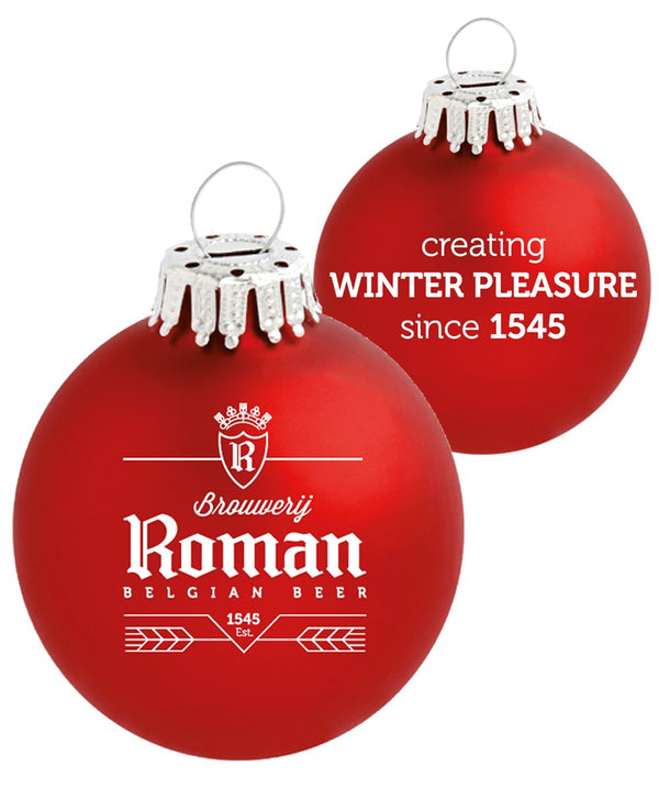 Set van vier Roman kerstballen, perfect voor kerstdecoratie.