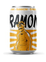 Ramon blik, verfrissend alcoholvrij bier met 0,3% alcohol en 40% minder calorieën dan gemiddeld pilsbier.