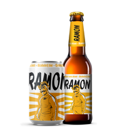 Ramon blik, verfrissend alcoholvrij bier met 0,3% alcohol en 40% minder calorieën dan gemiddeld pilsbier.
